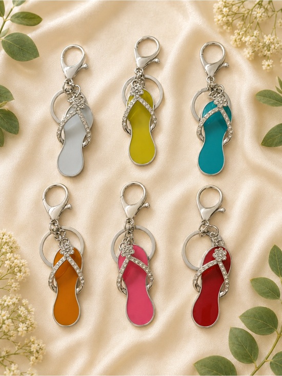 Accessories - Silver flip flip bag charms
